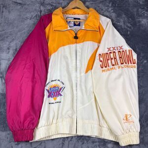 Vintage 1995 Super Bowl XXIX Logo Windbreaker XL Miami NFL Colorblock‎ Jacket